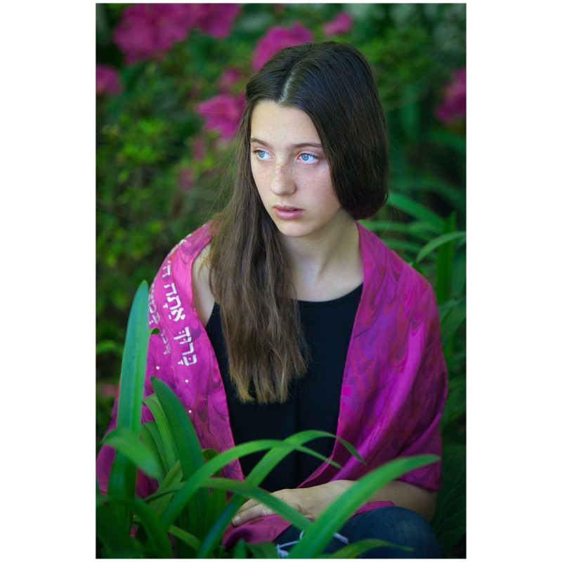 Blooming Fuchsia Flowers Tallit | Tallit/Tallis | Judaica
